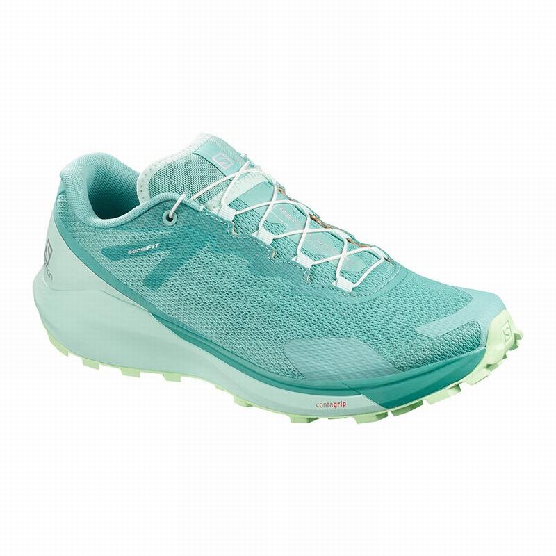 Zapatillas De Running Salomon Mujer Turquesa / Verde - Salomon Argentina SENSE RIDE 3 W ,942756-TED